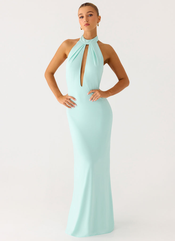 Peppermayo Peppermayo Exclusive - Mougleta Backless Maxi Dress - Aqua