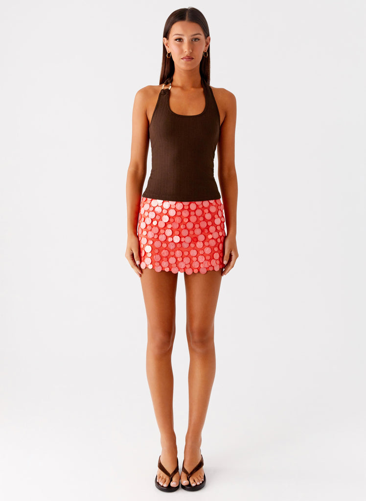 Peppermayo Peppermayo Exclusive - Movie Star Mini Skirt - Mandarin Red