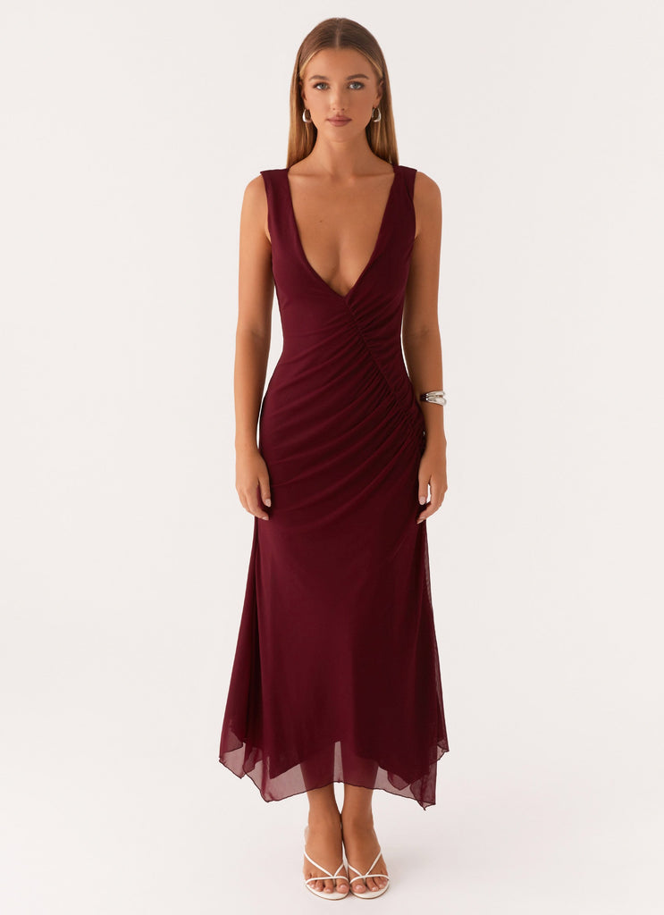 Peppermayo Peppermayo Exclusive - Murphy Maxi Dress - Deep Maroon