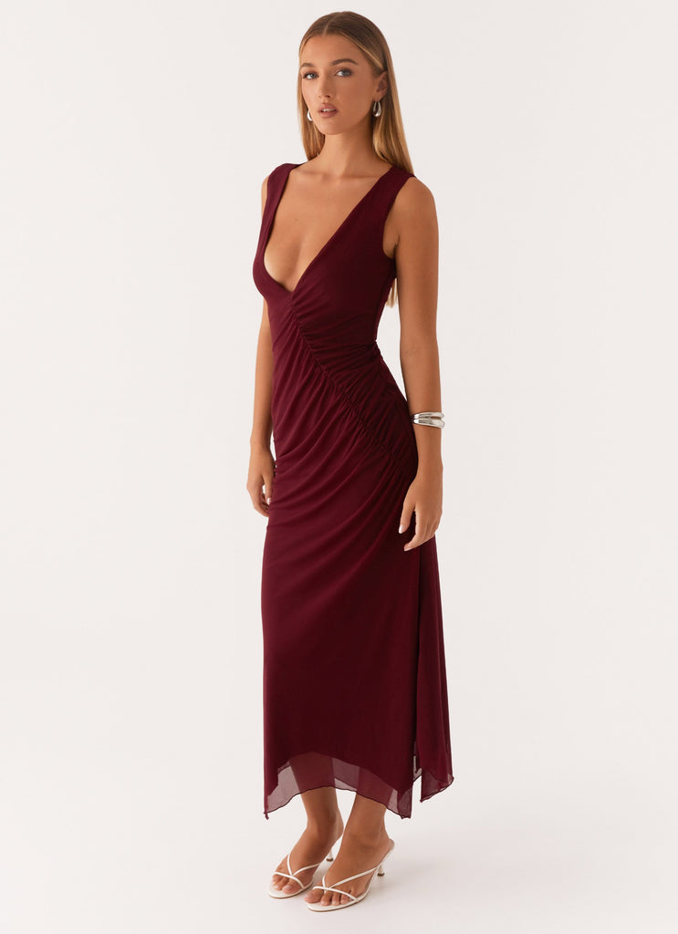 Peppermayo Peppermayo Exclusive - Murphy Maxi Dress - Deep Maroon