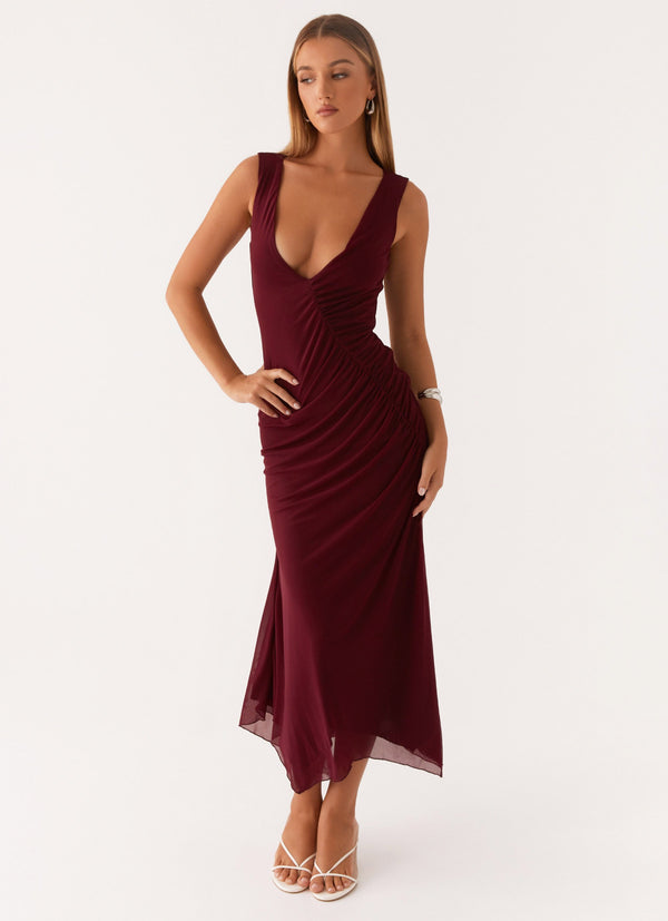 peppermayo Peppermayo Exclusive - Murphy Maxi Dress - Deep Maroon