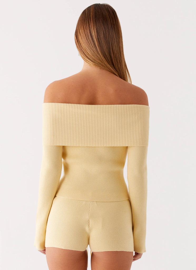 Peppermayo Peppermayo Exclusive - Muted Muse Knit Long Sleeve Top - Yellow
