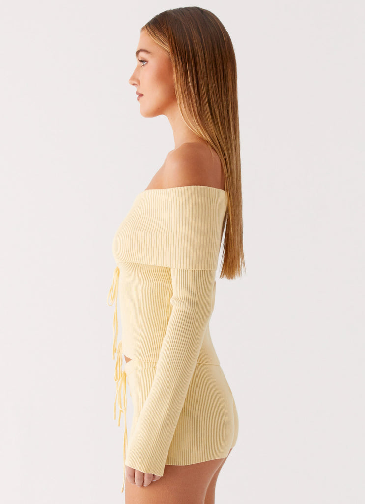 Peppermayo Peppermayo Exclusive - Muted Muse Knit Long Sleeve Top - Yellow