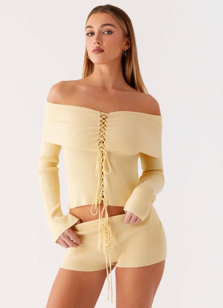 Peppermayo Peppermayo Exclusive - Muted Muse Knit Mini Short - Yellow