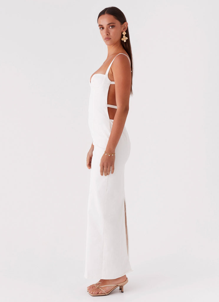 Peppermayo Peppermayo Exclusive - Naomi Backless Maxi Dress - Off White