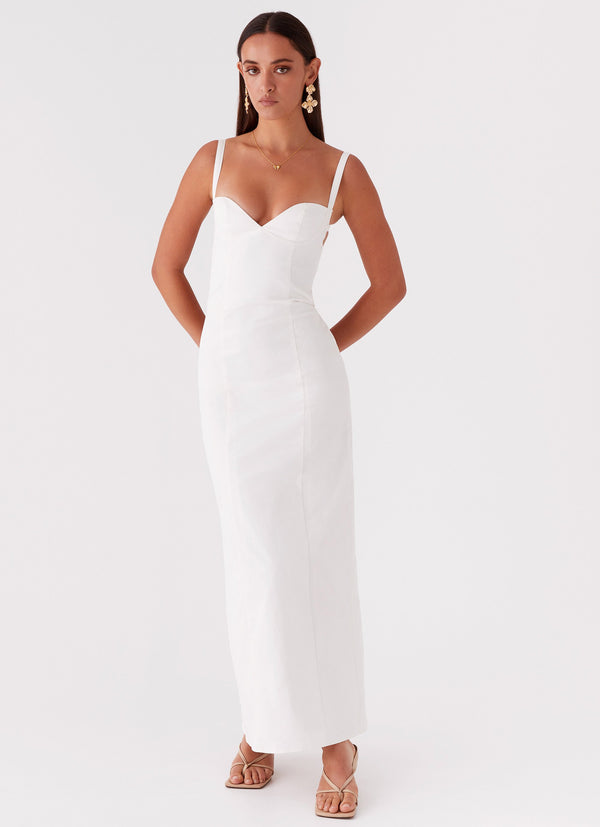 peppermayo Peppermayo Exclusive - Naomi Backless Maxi Dress - Off White