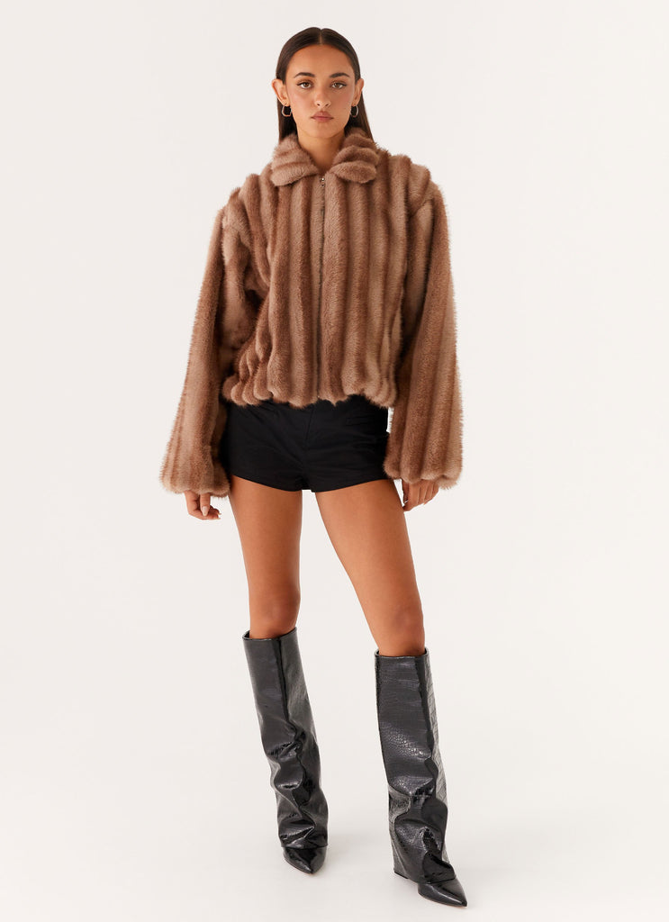 Peppermayo Peppermayo Exclusive - Naylor Faux Fur Jacket - Brown