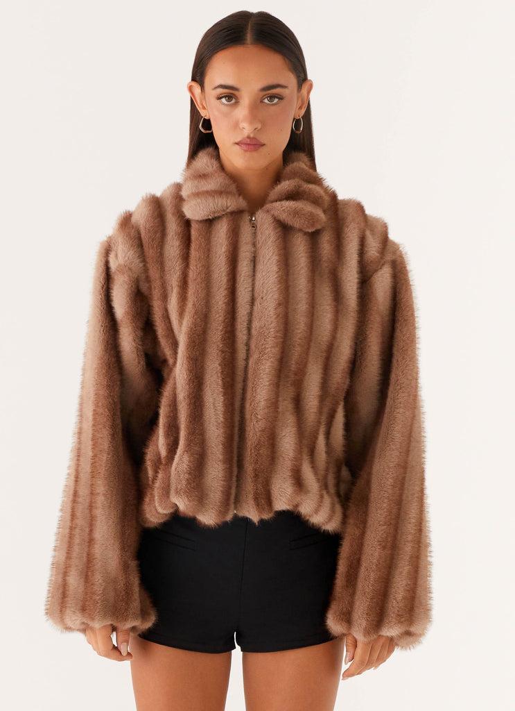 Peppermayo Peppermayo Exclusive - Naylor Faux Fur Jacket - Brown