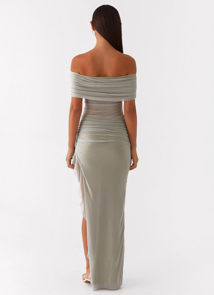Peppermayo Peppermayo Exclusive - Nelly Off Shoulder Maxi Dress - Pistachio