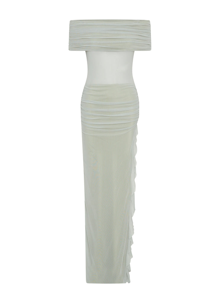 Peppermayo Peppermayo Exclusive - Nelly Off Shoulder Maxi Dress - Pistachio