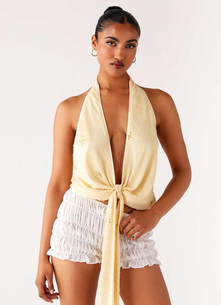 Peppermayo Peppermayo Exclusive - Neptune Halter Top - Yellow