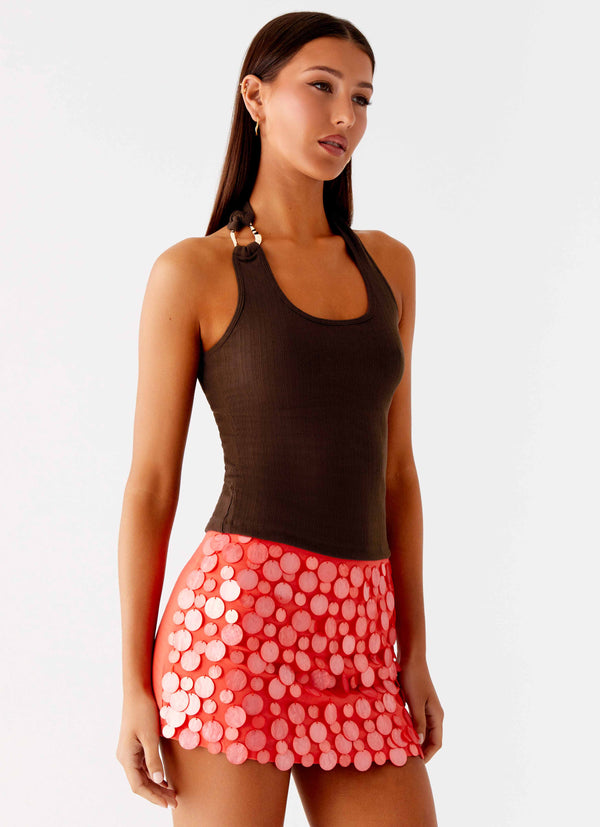 peppermayo Peppermayo Exclusive - Nera Halter Top - Chocolate
