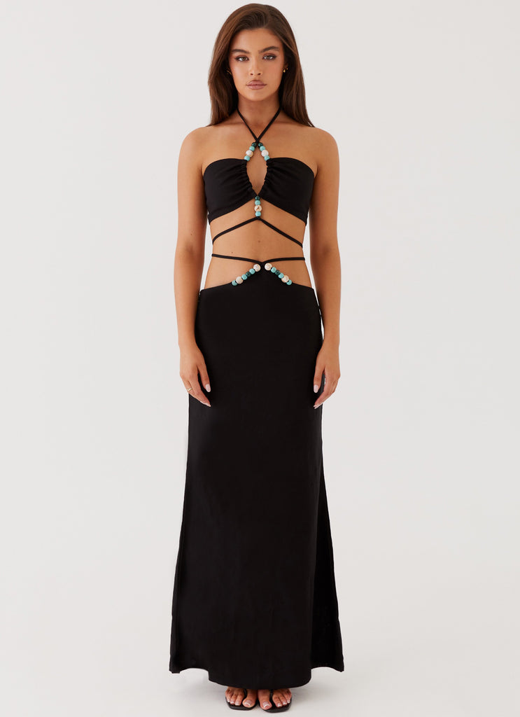 Peppermayo Peppermayo Exclusive - Neveah Beaded Halter Top - Black