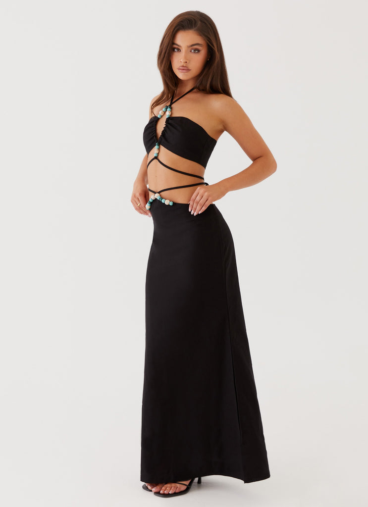 Peppermayo Peppermayo Exclusive - Neveah Beaded Halter Top - Black