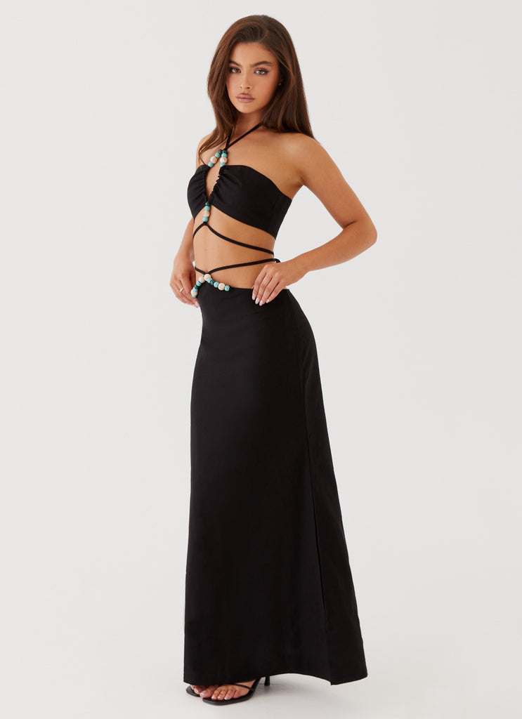 Peppermayo Peppermayo Exclusive - Neveah Beaded Maxi Skirt - Black