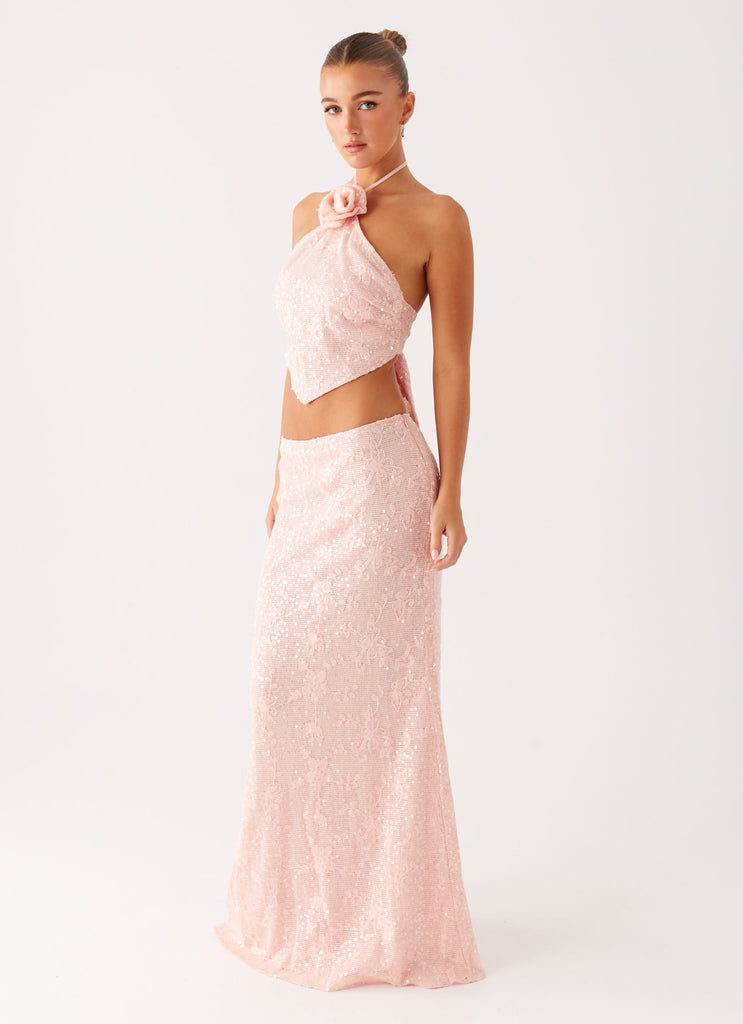 Peppermayo Peppermayo Exclusive - Nico Sequin Maxi Skirt - Pink