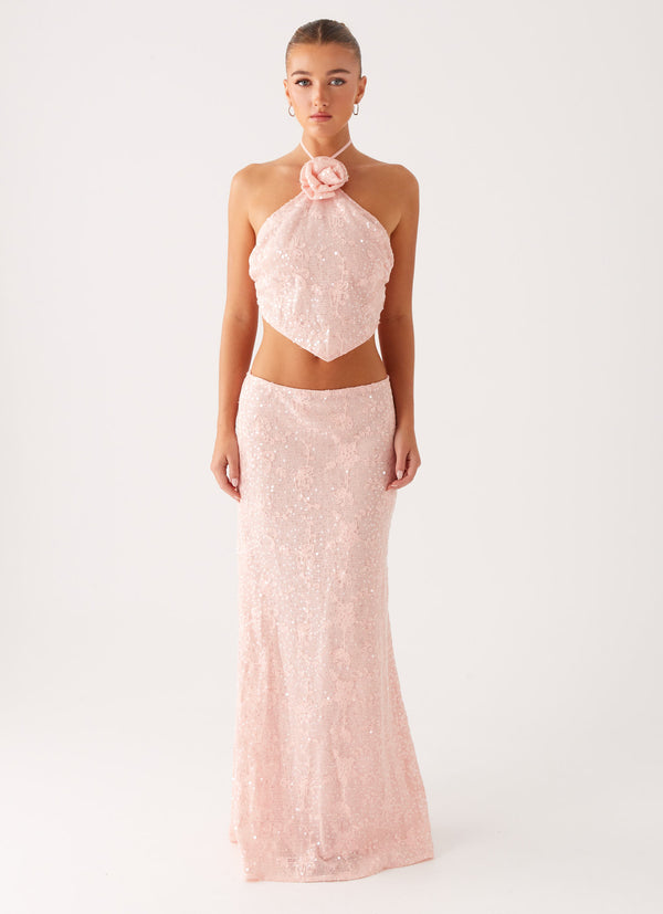 peppermayo Peppermayo Exclusive - Nico Sequin Maxi Skirt - Pink