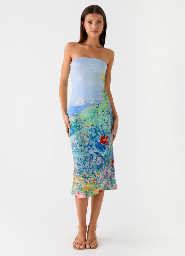 peppermayo Peppermayo Exclusive - Niko Strapless Midi Dress - Spring Garden