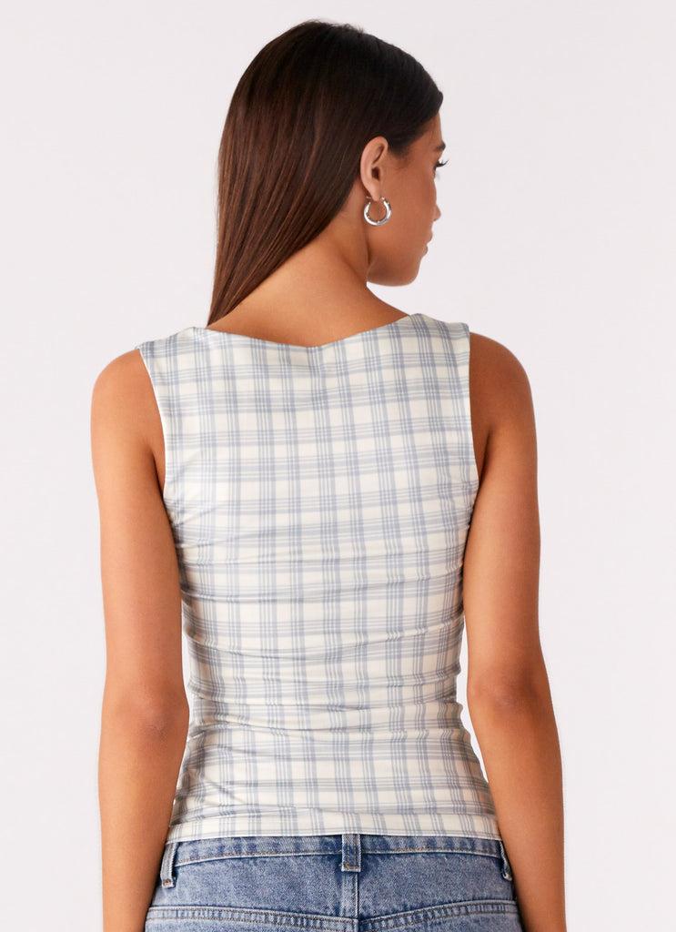 Peppermayo Peppermayo Exclusive - No Drama Strap Top - Grey Check