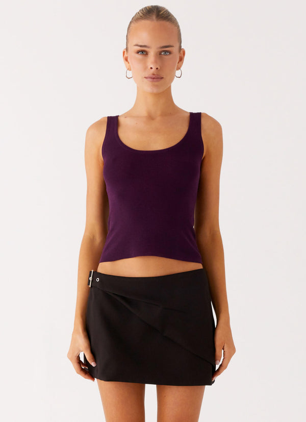peppermayo Peppermayo Exclusive - No Signal Knit Top - Plum