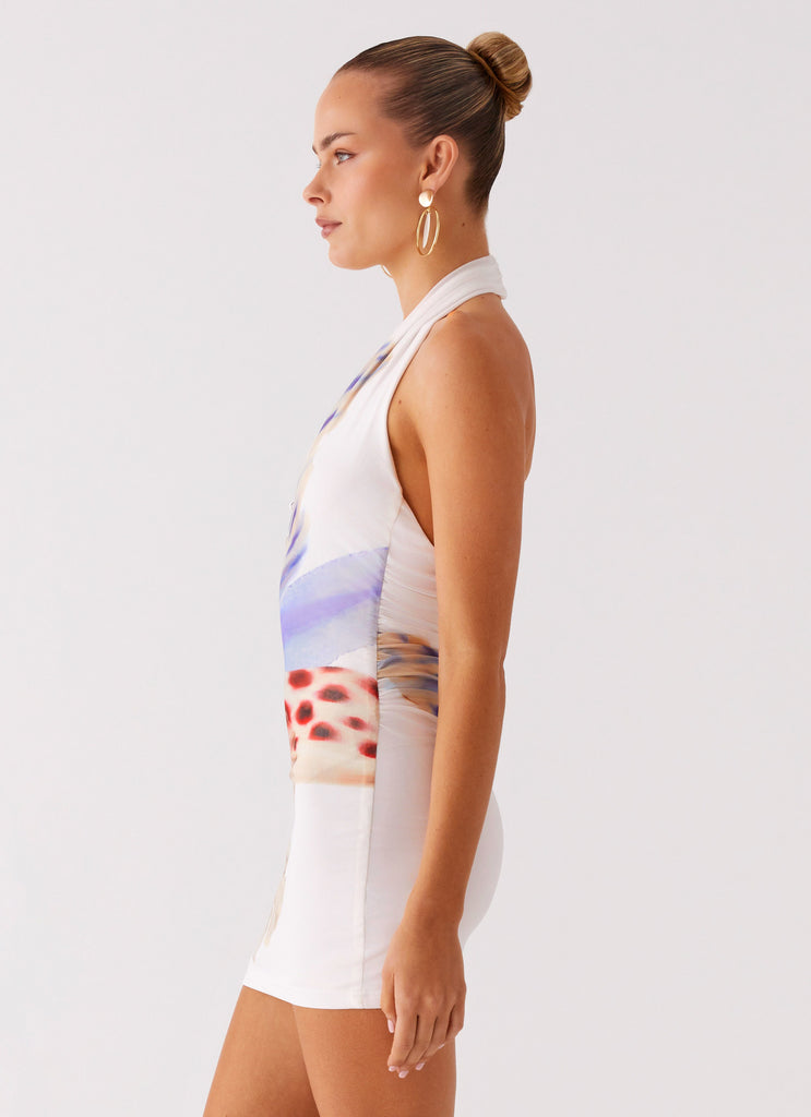 Peppermayo Peppermayo Exclusive - No Time Mini Dress - White Sea Bloom