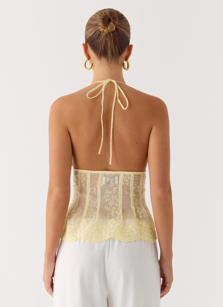 Peppermayo Peppermayo Exclusive - Non Stop Halter Top - Butter Yellow