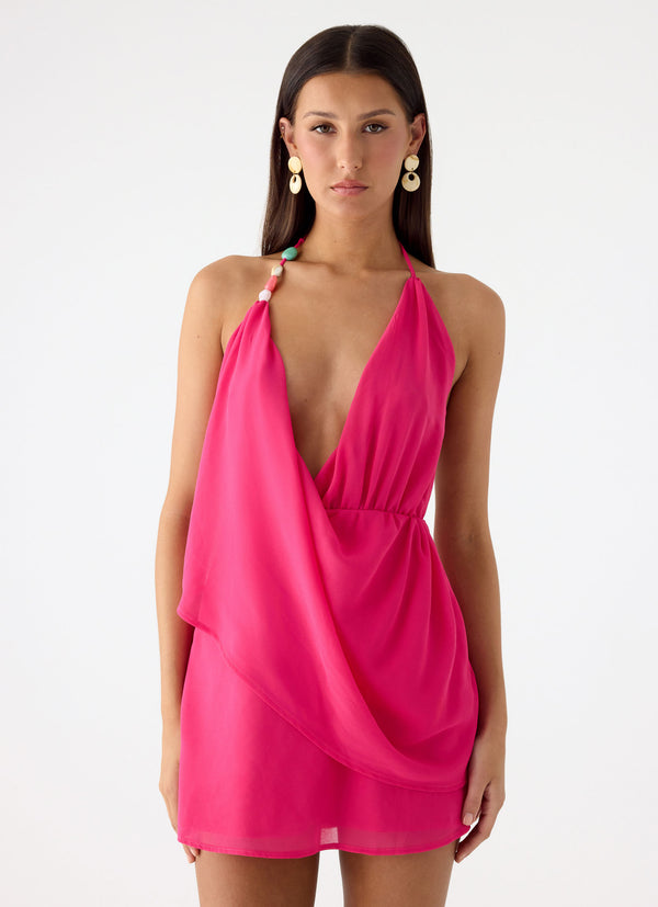 peppermayo Peppermayo Exclusive - Nona Chiffon Mini Dress - Fuchsia