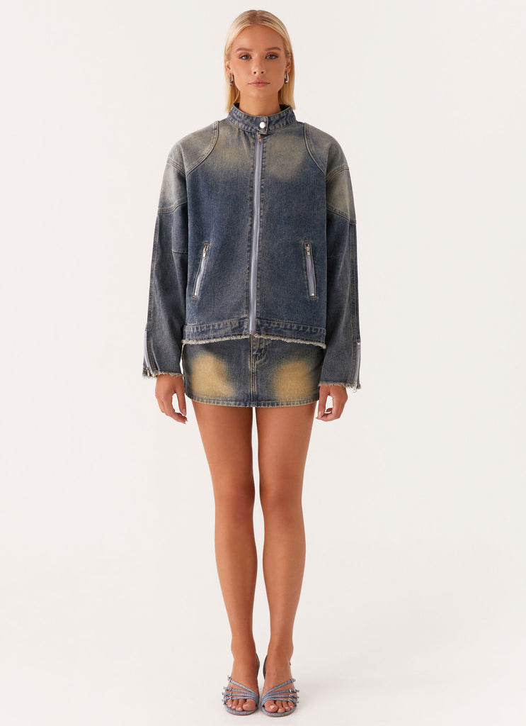 Peppermayo Peppermayo Exclusive - Not Like Us Denim Jacket - Vintage