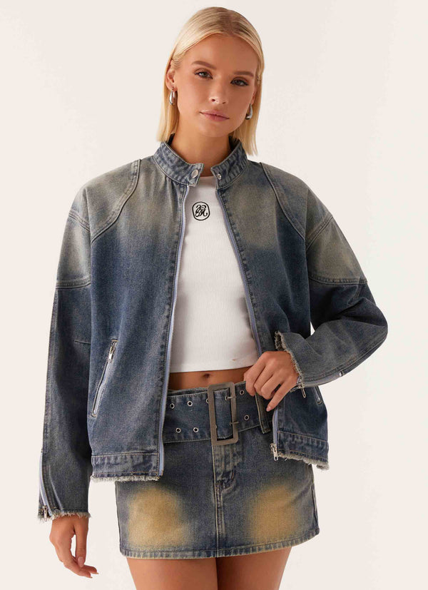 peppermayo Peppermayo Exclusive - Not Like Us Denim Jacket - Vintage