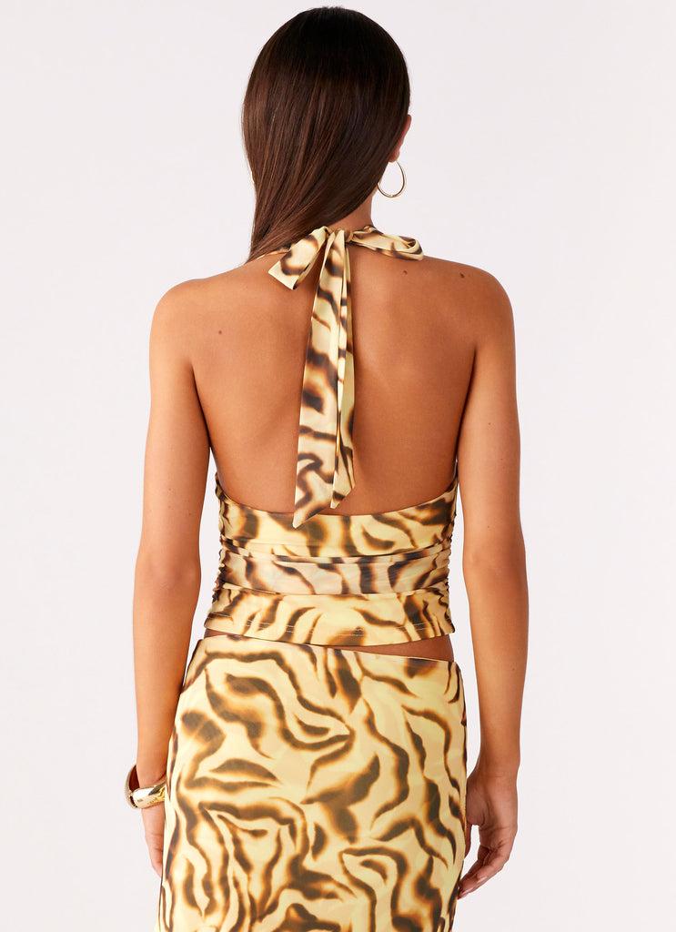 Peppermayo Peppermayo Exclusive - Not My Problem Hater Neck Top - Yellow Zebra