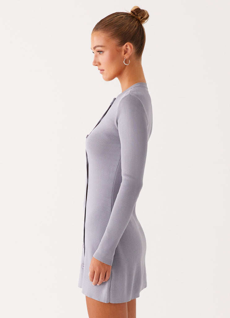 Peppermayo Peppermayo Exclusive - Not One Time Long Sleeve Knit Mini Dress - Grey