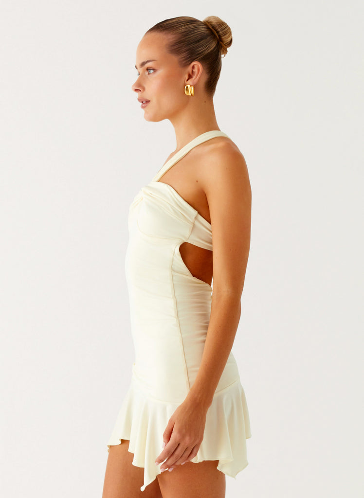 Peppermayo Peppermayo Exclusive - Not Your Fan Cut Out Mini Dress - Yellow