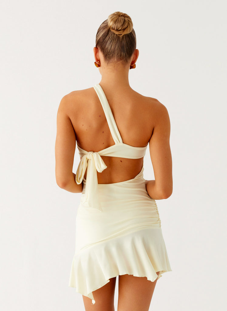 Peppermayo Peppermayo Exclusive - Not Your Fan Cut Out Mini Dress - Yellow