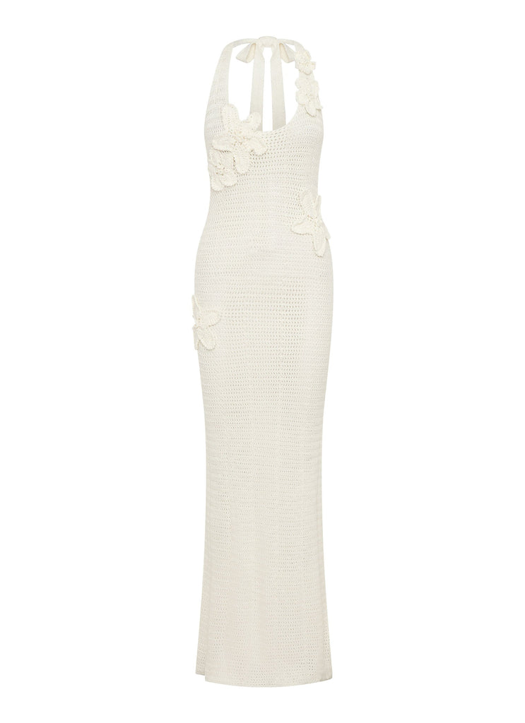Peppermayo Peppermayo Exclusive - Novalee Flower Crochet Maxi Dress - Ivory