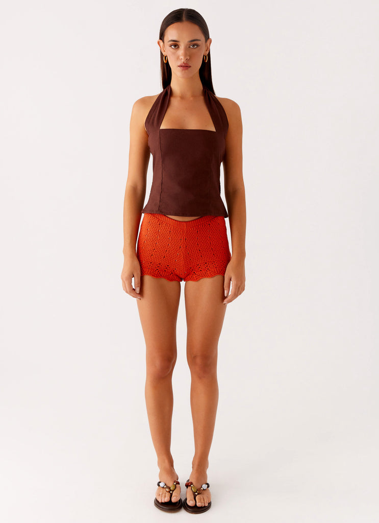Peppermayo Peppermayo Exclusive - Oakley Low Rise Mini Shorts - Orange