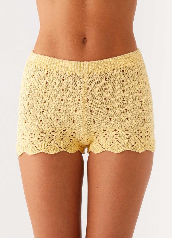 peppermayo Peppermayo Exclusive - Oakley Low Rise Mini Shorts - Yellow