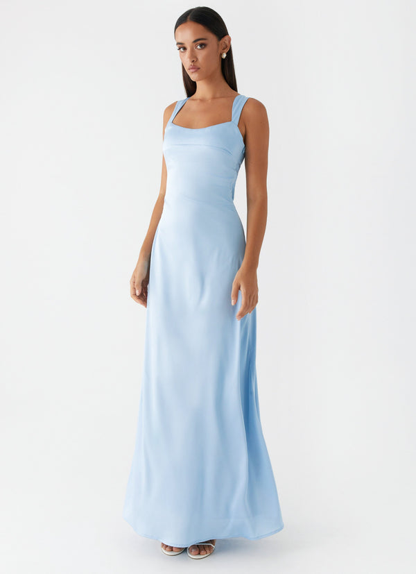 peppermayo Peppermayo Exclusive - Odette Satin Maxi Dress - Blue