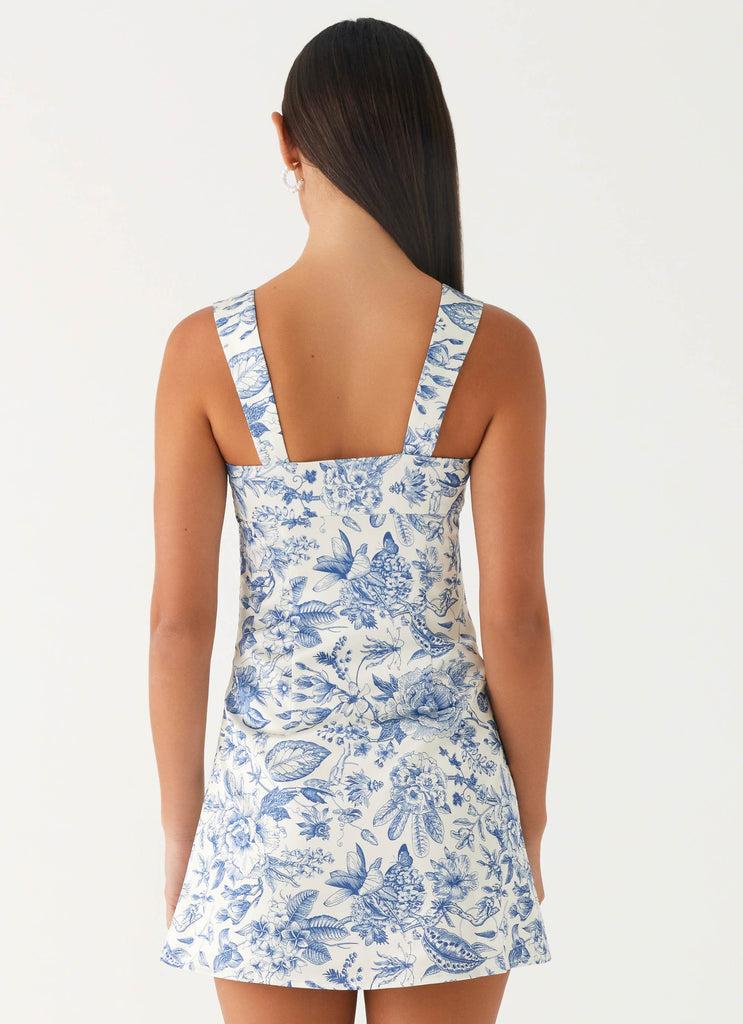 Peppermayo Peppermayo Exclusive - Odette Satin Mini Dress - Blue Paisley