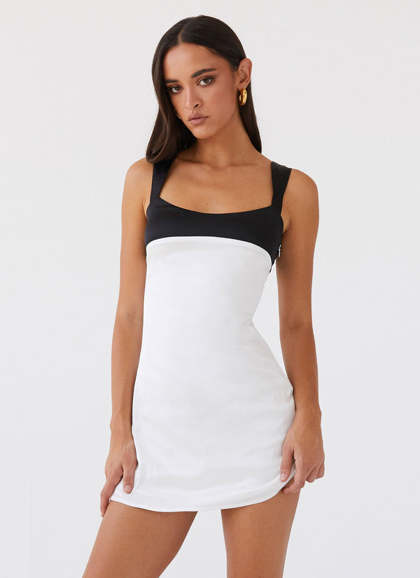 peppermayo Peppermayo Exclusive - Odette Satin Mini Dress - Noir Pearl