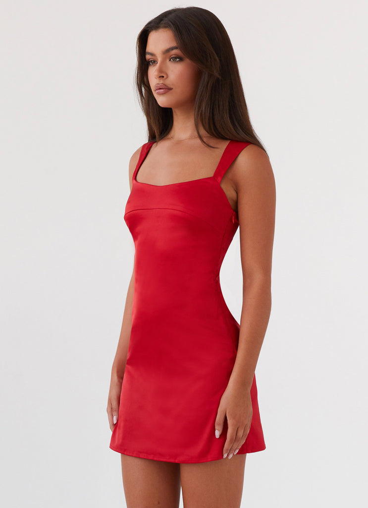 Peppermayo Peppermayo Exclusive - Odette Satin Mini Dress - Red