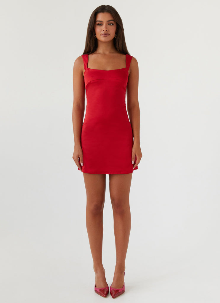 Peppermayo Peppermayo Exclusive - Odette Satin Mini Dress - Red
