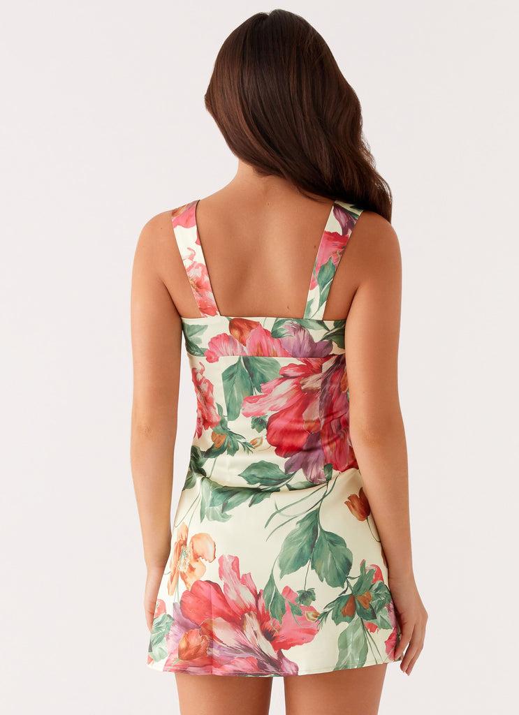 Peppermayo Peppermayo Exclusive - Odette Satin Mini Dress - Yellow Floral