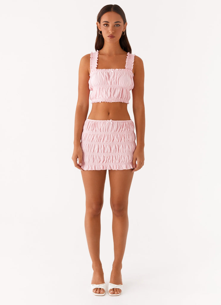 Peppermayo Peppermayo Exclusive - Off By Heart Shirred Top - Blush