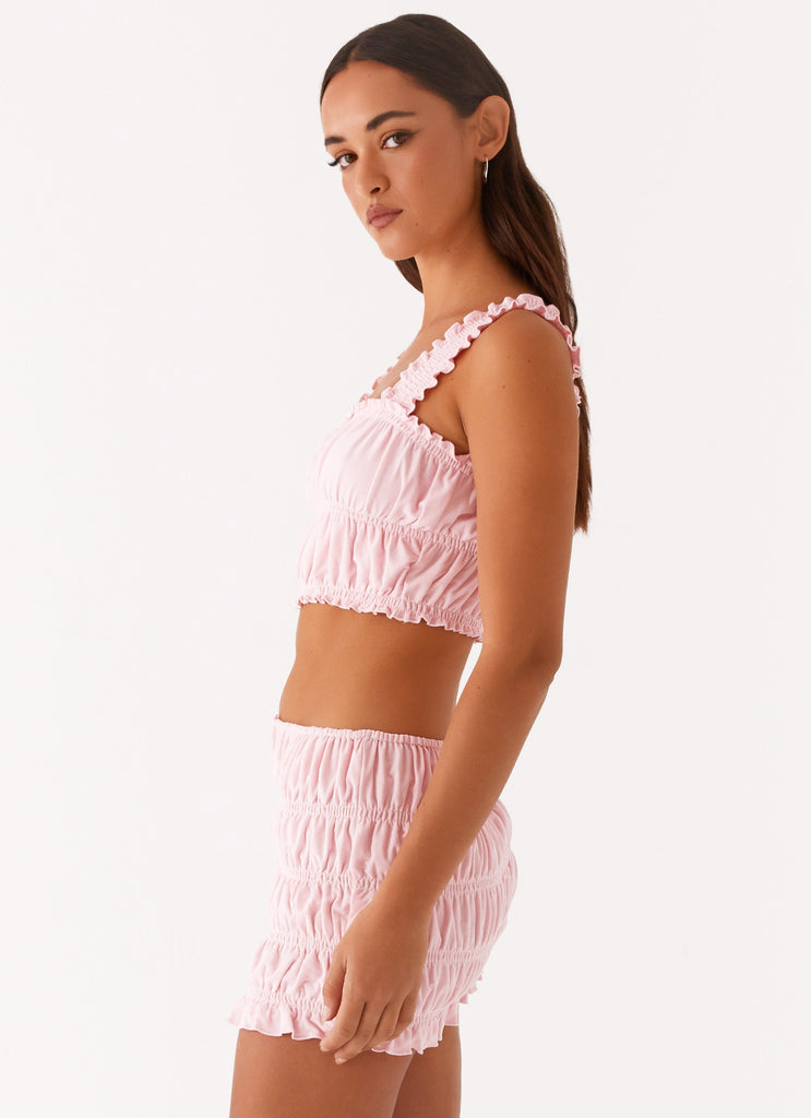 Peppermayo Peppermayo Exclusive - Off By Heart Shirred Top - Blush