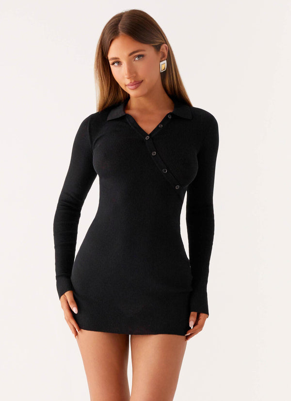 peppermayo Peppermayo Exclusive - Off Duty Polo Dress - Black