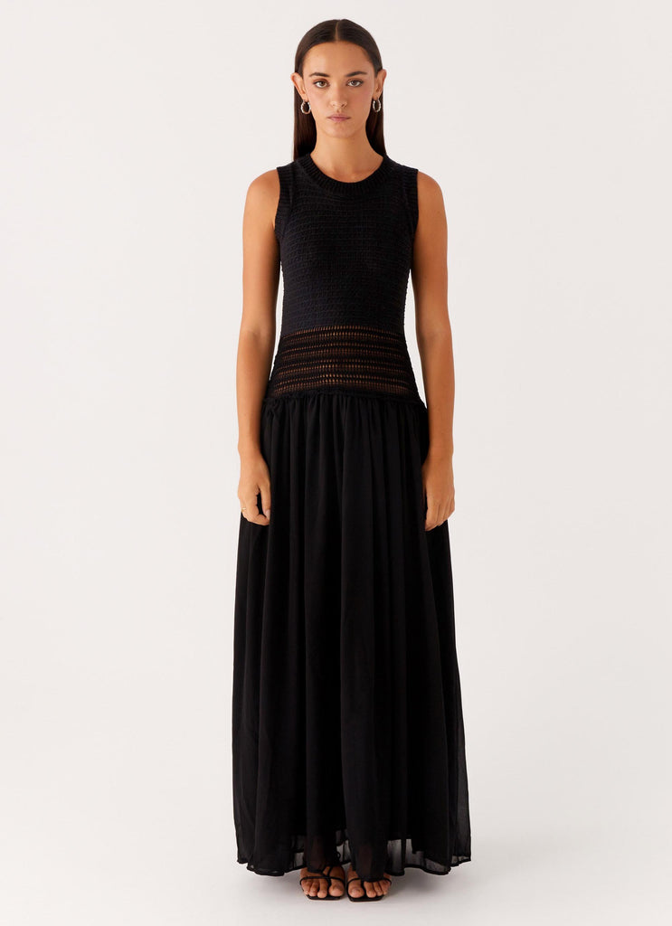 Peppermayo Peppermayo Exclusive - Off Grid Crochet Maxi Dress - Black