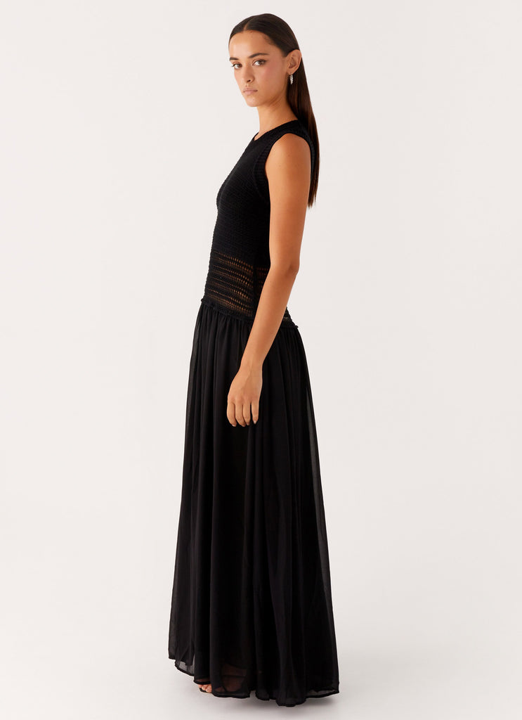 Peppermayo Peppermayo Exclusive - Off Grid Crochet Maxi Dress - Black
