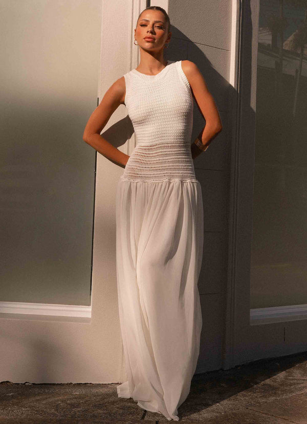 peppermayo Peppermayo Exclusive - Off Grid Crochet Maxi Dress - White