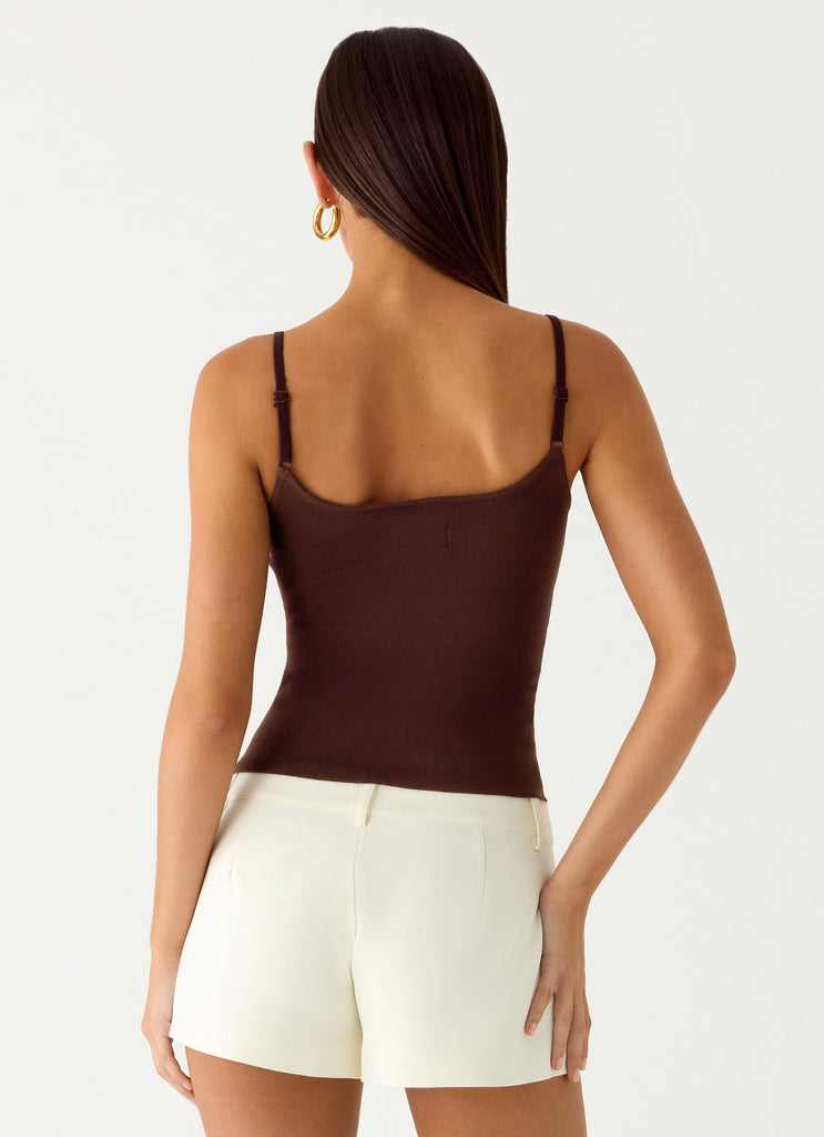 Peppermayo Peppermayo Exclusive - Ofira Knit Tank Top - Espresso Meadow