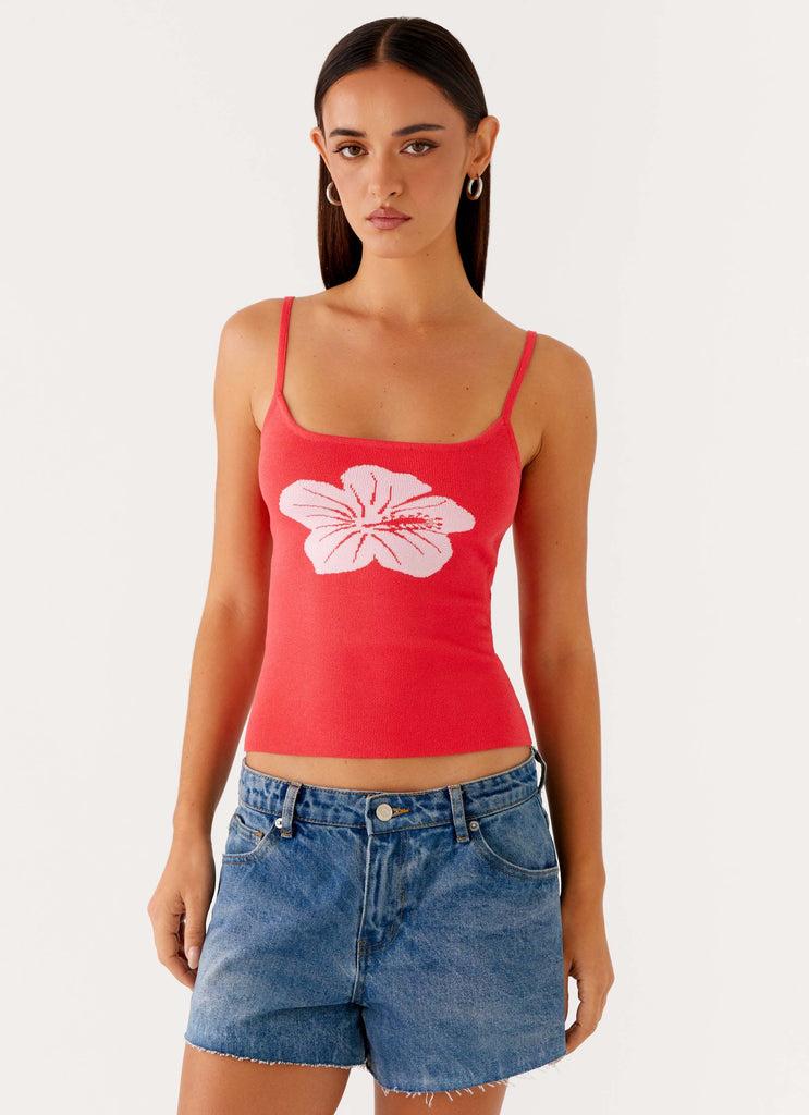 Peppermayo Peppermayo Exclusive - Ofira Knit Tank Top - Red Floral